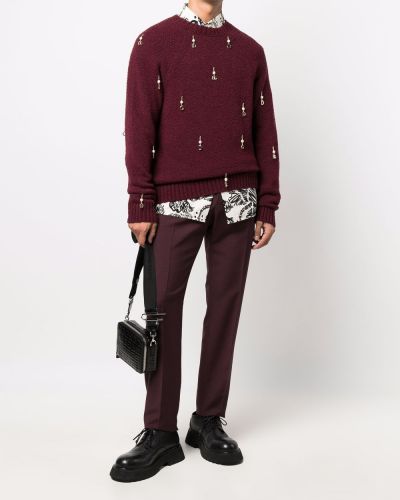 Jersey de tela jersey de cuello redondo con apliques Dolce & Gabbana