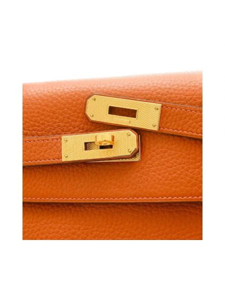 Bolsa de hombro de cuero Hermès Vintage naranja