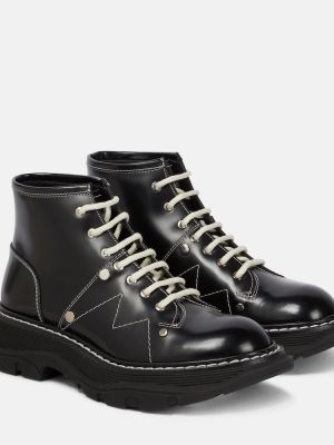 Lakierowane ankle boots skórzane Alexander Mcqueen czarne