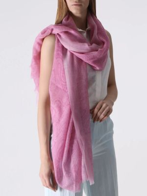 Кашемировый шарф Etro розовый