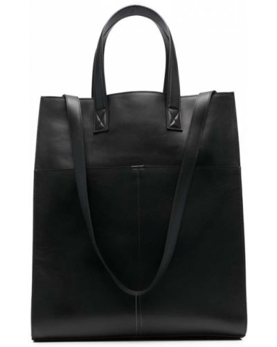 Δερμάτινη τσάντα shopper Marsell μαύρο
