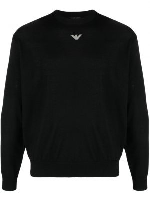 Вълнен пуловер Emporio Armani черно