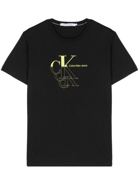 T-shirt aus baumwoll mit print Calvin Klein schwarz