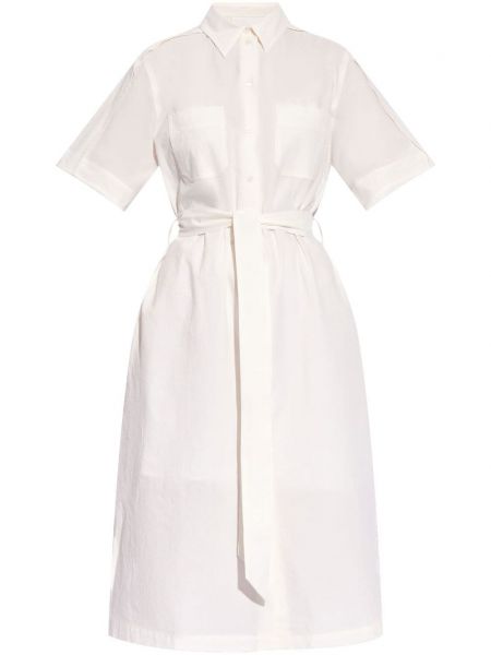 Bavlnené košeľové šaty Maison Kitsuné biela