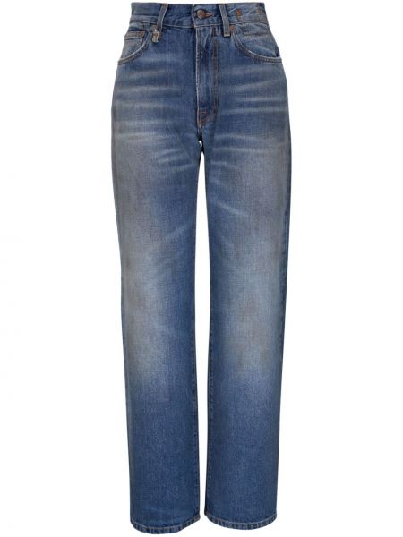 Distressed straight jeans R13 blau