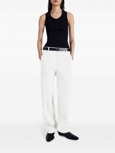 Bavlněné široké kalhoty Proenza Schouler White Label bílé