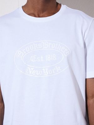 Приталенная футболка с круглым вырезом Brooks Brothers белая