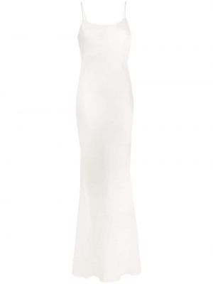 Satynowa sukienka długa The Andamane biała