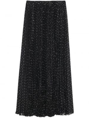 Plisovaná bodkovaná hodvábna sukňa Saint Laurent