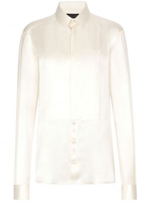 Копринена риза Dolce & Gabbana бяло
