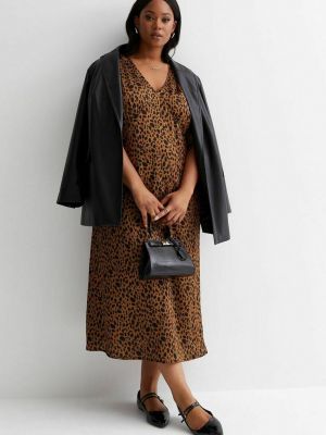 Леопардовое платье с принтом New Look коричневое