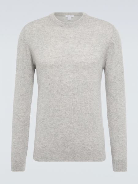 Кашмирен пуловер Sunspel сиво