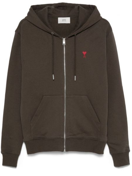 Hoodie Ami Paris kahverengi