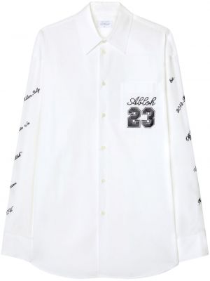 Medvilninė siuvinėta marškiniai Off-white