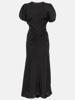 Платье миди из крепа Victoria Beckham черное