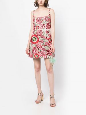 Sukienka mini bez rękawów w kwiatki z nadrukiem Rachel Gilbert
