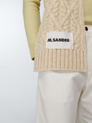 Sciarpa di lana Jil Sander bianco
