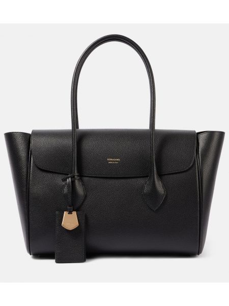 Bolsas grandes de cuero Ferragamo negro