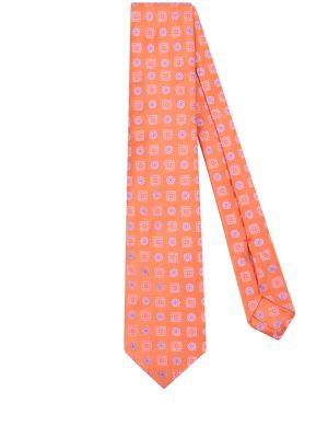 Шелковый галстук Isaia оранжевый