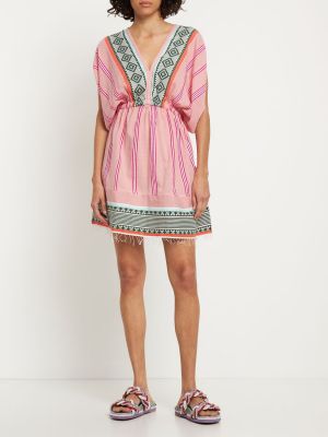 Bavlnené mini šaty Lemlem ružová