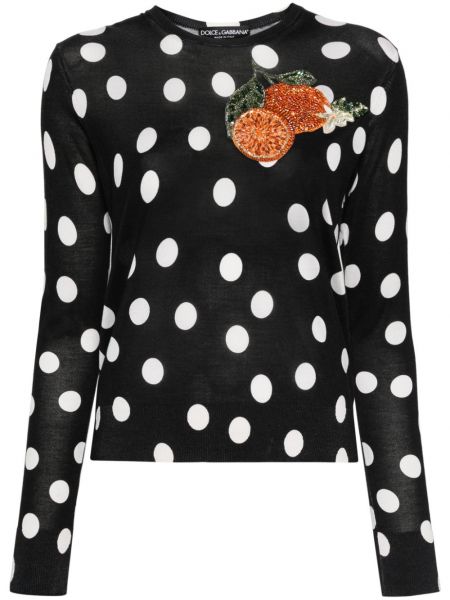 Копринен пуловер на точки Dolce & Gabbana