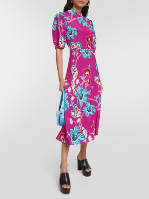 Midi obleka s cvetličnim vzorcem Diane Von Furstenberg