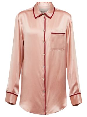 Hedvábná košile Asceno růžová