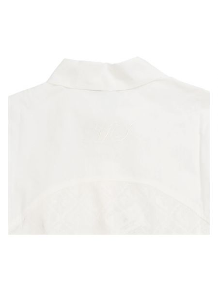 Camisa ajustada de lino Marine Serre blanco