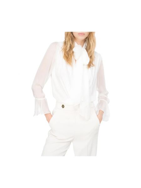 Jedwabna bluzka drapowana Pinko biała
