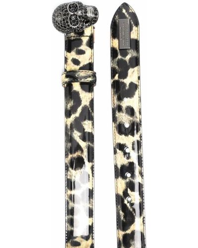 Leopardí kožený pásek s potiskem Philipp Plein