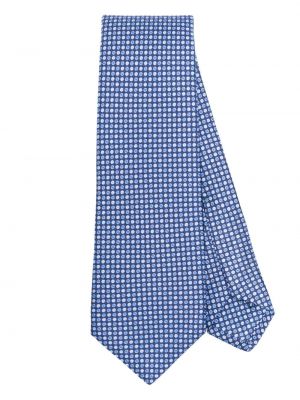 Копринена вратовръзка на точки с принт Kiton