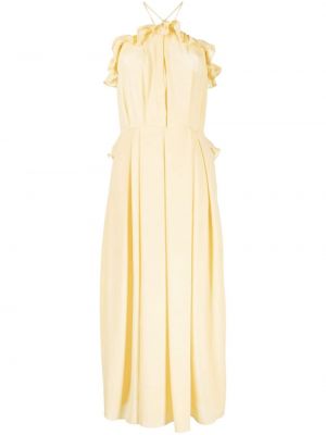 Μίντι φόρεμα με βολάν Bambah κίτρινο
