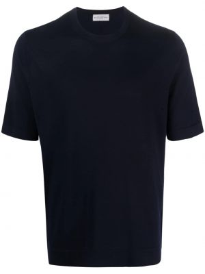 Βαμβακερή μπλούζα με στρογγυλή λαιμόκοψη Ballantyne μπλε