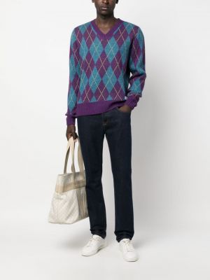 Sweter z wzorem argyle Manuel Ritz