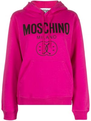 Trykt hettegenser Moschino rosa