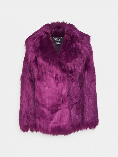 Płaszcz zimowy Karl Lagerfeld różowy