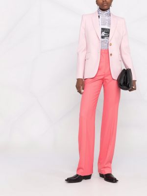 Vlněné kalhoty Alexander Mcqueen růžové