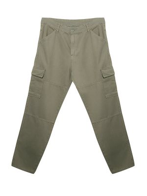 Pletené cargo kalhoty s kapsami Trendyol khaki