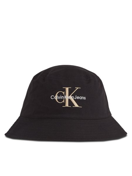 Sombrero de algodón Calvin Klein Jeans negro