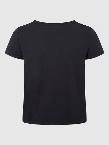 Хлопковая футболка с надписями Pepe Jeans London черная