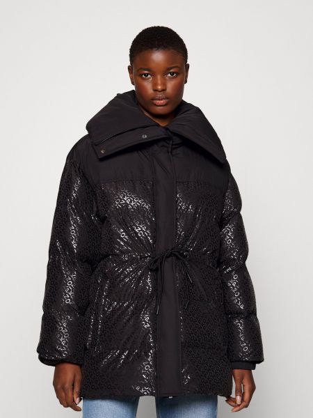Зимнее пальто с принтом Pinko черное