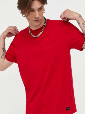 Памучна тениска с дълъг ръкав Hollister Co. червено