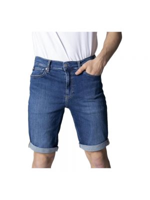 Einfarbige jeans shorts mit reißverschluss Calvin Klein Jeans blau