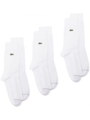 Чорапи бродирани Lacoste бяло