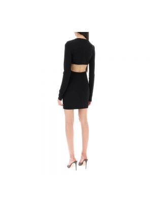 Sukienka mini z cyrkoniami Dsquared2 czarna