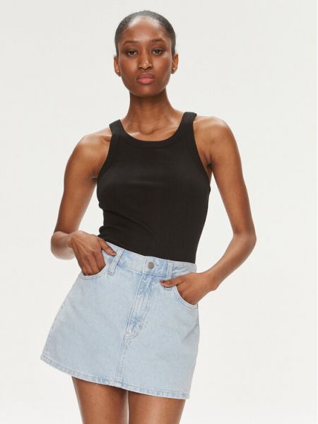 Slim fit priliehavý top Calvin Klein Jeans čierna