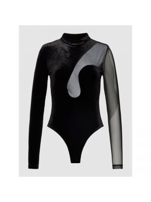 Body z obszyciem z imitacji aksamitu model ‘Rebecka Velvet Body’ Gina Tricot