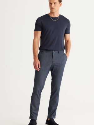 Slim fit klasické kalhoty s kapsami Altinyildiz Classics modré
