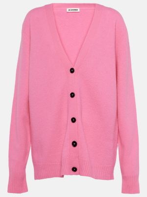 Cardigan di lana Jil Sander rosa