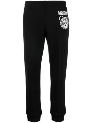 Памучни спортни панталони Moschino черно